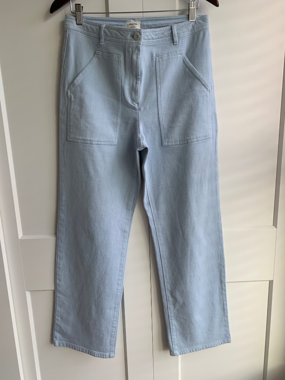 Wilfred Modern Utility Pant Light Blue mid-rise Straight Leg Women's  size 8 - Picture 2 of 13